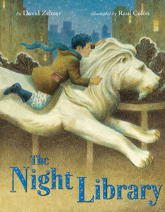 The Night Library Hardcover by David Zeltser; illustrated by Raul Colon