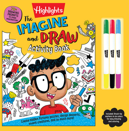 The Imagine and Draw Activity Book Paperback by Highlights (Creator