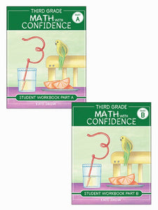 Third Grade Math with Confidence Student Workbook Bundle Paperback by Kate Snow